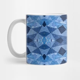 Blue Patchwork Quilt Pattern Mug